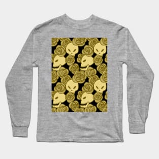 Skulls and Roses (Gold) Long Sleeve T-Shirt